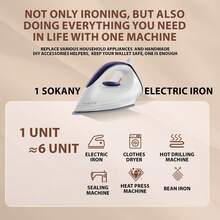 Setrika Listrik Rumah Tangga SOKANY 119, Daya Tinggi 1200W, Penghilang Kerutan Kuat, Pelat Alas Keramik Anti Lengket, Setrika Presisi, Pembentukan 3D, Cocok Untuk Rumah/Toko Pakaian/DIY Kerajinan Tangan dan Lainnya - Putih - View 4