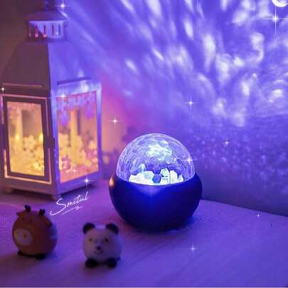USB供電LED投影夜燈，3種燈光效果：極光/漩渦/水波紋，適用於居家與節日裝飾，臥室遊戲室氛圍夜燈，情侶生日裝飾燈，絕佳禮物
