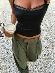 Women's Casual Elegant Sexy Commute Summer Backless Criss-Cross Strap Top, Back To School Outfit Black - Black - View 3