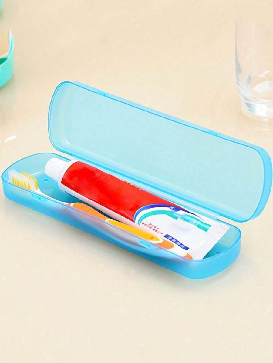 [Toothbrush Box]Toothbrush And Toothpaste Travel Storage Box, Portable Travel, Home, Camping Toothbrush Storage Box Holder - Multicolor - View 1