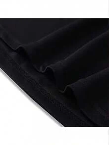 Camisetas de Verano con Estampado de Montaña Pequeña - Suaves, Transpirables, de Cuello Redondo, Comodidad Casual, Tacto Suave, Se envía solo una. - Negro - Ver 4
