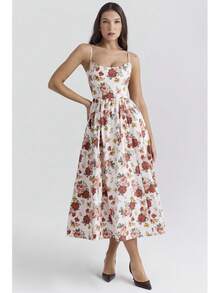 TcIFE Vestido Largo de Tirantes Finos sin Espalda, Sexy y Veraniego para Mujer - Rosa - Ver 2