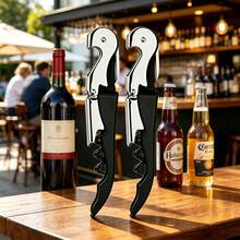 Professional Waiters Corkscrew Wine Key, Heavy Duty Stainless Steel Bottle Opener With Foil Cutter, Ergonomic Black Grip For Sommelier Bartender Gift - View 11