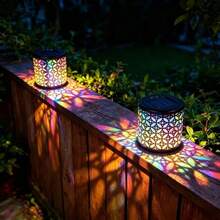 1/2/4 Packs Solar Metal Fence Lights, Waterproof Outdoor Step Deck Patio Decor, Mandala Pattern Garden Yard Ambient Lighting For Garden Post Patio Backyard Decor - 多款式 - 查看 6