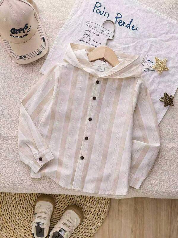 Boys' Long Sleeve Striped Shirt, Autumn