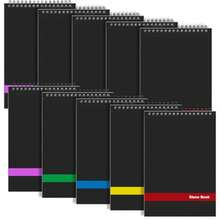 10 Pack Top Spiral Notebooks, 6" X 9" Mini Spiral Steno Pads White Paper Gregg Rule, 80 Sheets Steno Notebooks With Black Covers For School, University, College, Office, Home - one-size - View 2