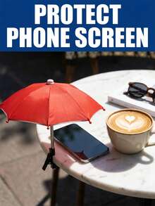Shading Phone Umbrella For Sun With Flexible Clip To Block Direct Sunlight Compact Outdoor Phone Sun Shade Shield For Motorcyclists And Hikers Handy Mini Umbrella For Phone Perfect For Park Relaxing Summer Travel Beach Umbrella Vacation Essentials - Cell Phone Umbrella - View 7