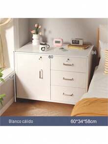 Mobile Filing Cabinet With Lock, Filing Cabinet With Drawers For Office And Home - White - View 2