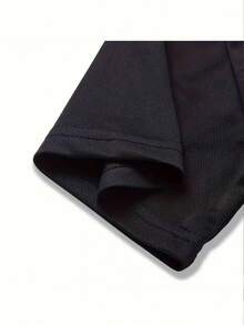 Camisetas de Verano con Estampado de Montaña Pequeña - Suaves, Transpirables, de Cuello Redondo, Comodidad Casual, Tacto Suave, Se envía solo una. - Negro - Ver 3