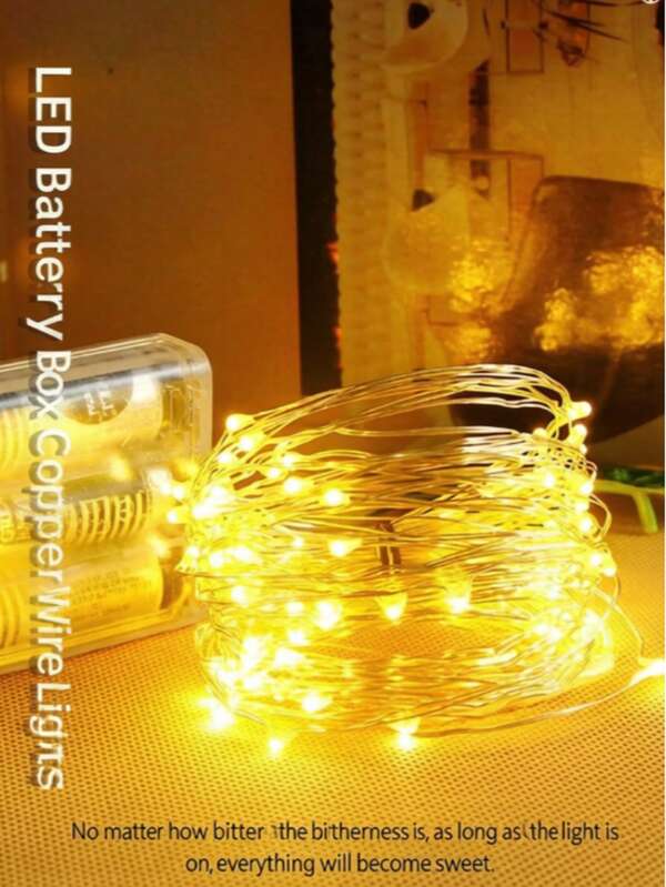 50/100 LED Fairy String Lights, Warm White Battery Operated Copper Wire Lights, Fairy Lights, Battery Powered (Batteries Not Included), DIY Fairy Lights, 8 Lighting Modes, Suitable For Party, Holiday Decoration, Room Decor, Wedding Proposal, Garden Patio, Camping Atmosphere Lights