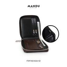 MANDU Men's Plaid Wallet RFID Men's Wallet Casual Purse Personalized Card Holder Card Clip - Black - View 3
