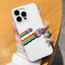復古像素貓手機殼，適用於 Apple 17/16/15/14/13/12/11 Pro Max，透明防震 - 彩色 - 查看 5