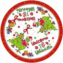 The Grinch Green Monster "Merry Christmas" Tree Skirt - Soft And Fun Country Style Holiday Decor, Suitable For Christmas Parties - Multicolor - View 12