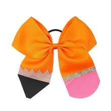1pc Customized Pencil Bow Hair Accessory, Personalized Bow Hair Tie, Custom Women's Bow Hair Tie, Back To School Graduation Student Hair Accessory - Multicolor - View 17