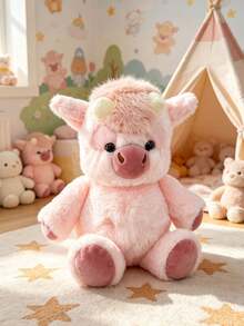 1 pezzo Bambola di peluche rosa carina da 40 cm/15,75 pollici, bambola di animali imbottiti morbidi e soffici, adatta per la decorazione della camera da letto di bambini e adulti, decorazioni, compleanni, matrimoni, San Valentino, Pasqua, regali di Natale - Rosa - Visualizzare 3