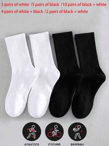 5 Pairs Unisex Wool Blend Sports Socks, Suitable For Autumn/Winter Outdoor Sports And Casual Wear, Couple Basketball Socks - Multicolor - View 8