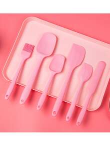 6件組矽膠廚房用具套裝－北歐馬卡龍色－烹飪與烘焙刮刀、刮板、刷子、抹刀－橡膠材質，節日主題，戶外使用，無需充電與電池的廚房工具 - 彩色 - 查看 10
