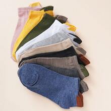 10 Pairs Women's Breathable Comfortable Versatile Soft Socks, Low-Cut Low-Top Sweat-Absorbent Couple Japanese Style Ear-Design Short Socks - Multicolor - View 7