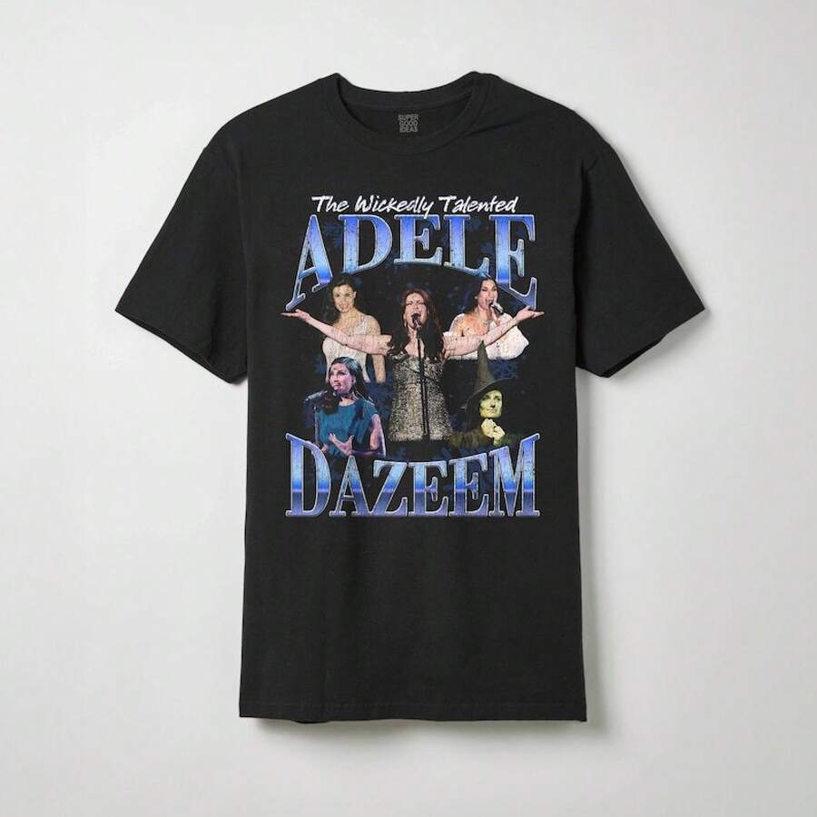 Camiseta de Idina Menzel, Camiseta de Adele Dazeem, Camiseta de John Travolta - Negro - Ver 1
