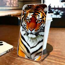 Tiger Pattern, Tpu Phone Case, Realistic Tiger Design, Compatible With Iphone 13 14 15 16 17 And  Models, Protective And Stylish Cover, High Quality Print, Durable Material, Perfect For Animal - transparente - Ver 2