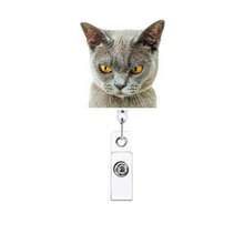1pc/2pcs/3pcs Acrylic Cat Retractable Rotating Badge Reel Keychain ID Holder For Doctors And Nurses - Multicolor C - View 21