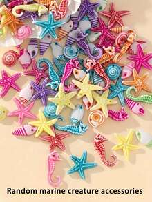 30/60g Random Styles Personalized DIY Colorful Ocean Series Jewelry Making Materials, Suitable For Jewelry Sets - Marine Life - View 1