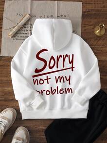 1pc Tween Girls Pure White Blank Plain Hooded Sweatshirt, Children's Simple Solid Color Pullover Sweatshirt, Baby Daily School Outing Versatile All-Match Style, Internet Celebrity Multi-Size Loose Fit Casual Sweatshirt For All Seasons - White - View 2