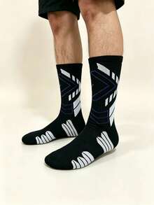 1/4/6 pares de calcetines deportivos de fútbol de media caña para hombre, antideslizantes, amortiguadores, suaves y transpirables, adecuados para baloncesto, running y entrenamiento diario de fitness - Blanco y Negro - Ver 3