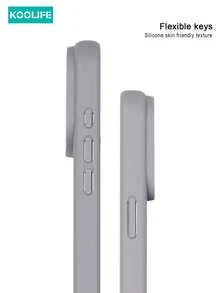 KOOLIFE Light Gray & Beige Dual-Tone MagSafe Phone Case, Matte Skin-Friendly TPU+PC Hybrid Material, Camera Frame With Orange Accents, Minimalist Pure Design, Fashion Neutral Style, Full Coverage, Raised Camera Protection, Suitable For Holiday Use, For IPhone 18 Pro/18 Pro Max/17/17 Pro/17 Pro Max/16/15/14/13/12/11 - Grey - View 3