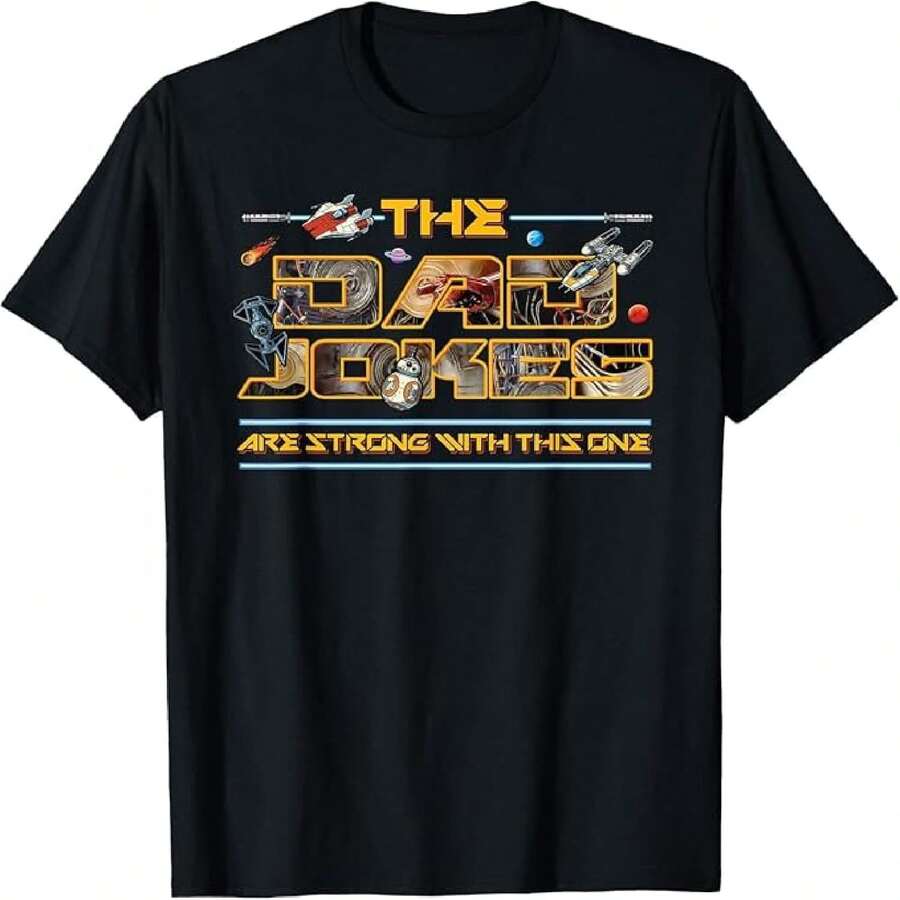 The Dad Jokes are Strong with This One Father's Day - Camiseta divertida para el día del padre - Negro - Ver 1