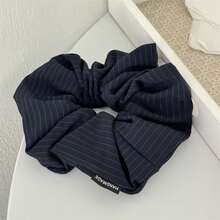 2026 Novo Scrunchie de Cabelo Estilo Coreano Elegante com Listras em Tecido Plus Size, Elástico de Cabelo Multiuso de Alta Qualidade, Faixa de Cabelo para Rabo de Cavalo Fashion para o Dia a Dia, Corda Fixadora de Rabo de Cavalo Feminina, Alta Elasticidade e Durabilidade - Multicolorido - Visão 11