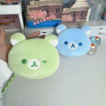 San-X Rilakkuma Blue Relaxed Bear Smiling Face Cute Neck Bag Funny Expression Earphone Card Holder Coin Purse CCD Bag - Multicolor - View 3