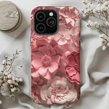 Funda de teléfono con diseño floral rosa: Diseño de flores 3D simuladas para iPhone, HONOR, , OPPO - Multicolor - Ver 1