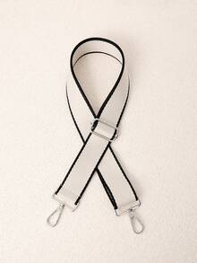 Correa de cincha ancha con borde blanco y contraste de color minimalista, hebilla de metal ajustable con alivio de presión, correa de repuesto versátil para bolso de un solo hombro y bandolera, accesorio de bolso multicolor - Multicolor - Ver 11