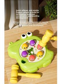Children's Cartoon Crocodile Whack-A-Mole Toy With Dual Plastic Hammers, Baby Pounding Educational Game Machine, Toddler Early Education Hand-Eye Coordination Interactive Desktop Toy - Multicolor - View 7
