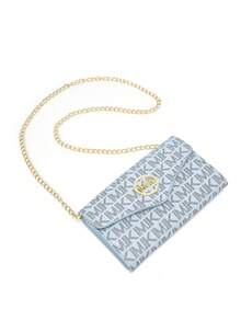 Dedoo PU Leather Dual-Color Letter Print Casual Shoulder Bag, Envelope Bag, Chain Shoulder Bag, Crossbody Bag, Women's Style, Fashionable And Versatile - Blue - View 7