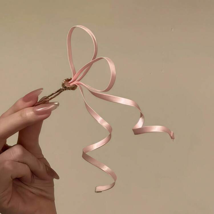 1pc Solid Color Casual Polyester Fiber Vintage Bow Hair Stick New Chinese Style Hairpin Hair Accessory For Hanfu All Seasons Headband - Multicolor - View 5