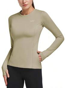 Camiseta térmica de forro polar para correr de mujer Baleaf - Coral brezo - Ver 18