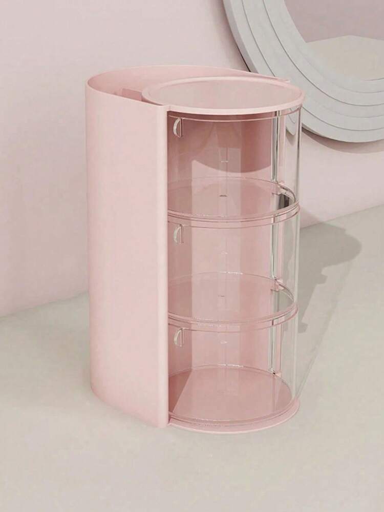 1pc Multi-Functional Rotating Desktop Storage Box, Rotating Multi-Layer Transparent Hair Accessory Storage Box, Children's Room Rotating Desktop Storage Box, Baby Hair Accessory Storage Box, Hair Accessory Storage Box, Best Birthday Gift - Multicolor - View 13