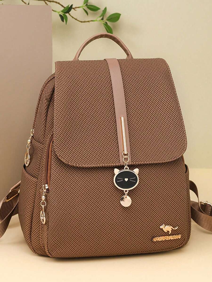 Soft Leather Backpack For Women, Large Capacity Backpack For Ladies, Casual Travel Backpack For Women, Backpack For Girls - Bronze - View 1