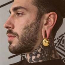 1 pièce Poids d'oreille en acier inoxydable 316L, anneau en forme de larme avec clic, plugs, jauges et pendentifs pour perçage étiré, bijoux - Rond - Voir 2