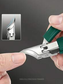 1pc Precision Stainless Steel Nail Clipper, Ergonomic Anti-Splash Design With Built-In File, Professional Toenail & Fingernail Trimmer For Men And Women, Durable Manicure Tool For Travel And Home Daily Care - A - View 2