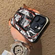 Una lujosa funda para teléfono con diseño circular compatible con iPhone 16, 15, 14, 13, 12, 11 Pro Max, X, XR, XS Max, 8 y 7 Plus, con una parte trasera mate anti-caídas. - Color mixto 1 - Ver 3