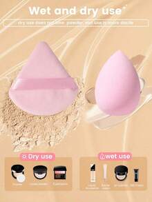14/1 pieza Esponja de maquillaje multiusos, uso en húmedo y seco, esponja de maquillaje reutilizable, borla de maquillaje, set de herramientas de maquillaje facial, borla redonda para polvo fijador, pequeña herramienta de maquillaje, borla para rubor, borla para cojín, borla para polvo suelto, esponja de belleza, adecuada para base, polvo, loción, etc. - Multicolor - Ver 6