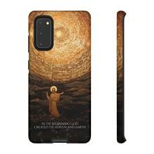 Génesis 1:1 En el Principio Funda para   Galaxy con Ícono de Mosaico Bizantino Cristiano Ortodoxo  HONOR  OPPO - Multicolor - Ver 10