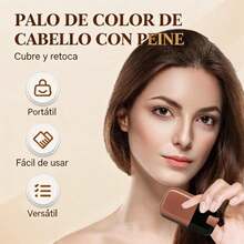 Tinte Para Cabello Con Peine  y Práctico Para Retoques Rápidos, Touch Up Comb 2 en 1 Coreano, Barra Portátil Para Retocar El Color Del Cabello Con Peine Para Mujeres y Hombres (Negro) - Negro - Ver 3