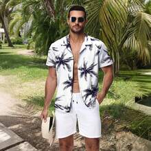 Ropa Playa Hombre Camisa Hawaiana - Manga Corta con Botones Estampado De Playa Tejido Transpirable para Vacaciones Fiestas Viajes Playa - Víspera de Todos los Santos - Ver 2