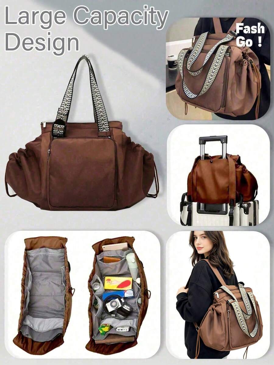 1 pieza Bolso multiusos para mamá, bolso tote de gran capacidad y mochila, estilo unisex, adecuado para uso diario, compras y viajes, Nota: El color de la correa del hombro es aleatorio