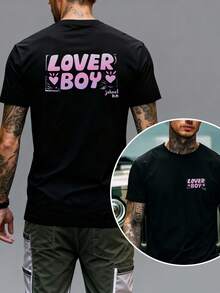 LOVER BOY, camiseta de hombre con estampado de doble cara, moderna, casual, cómoda, de cuello redondo y manga corta. - Blanco - Ver 7
