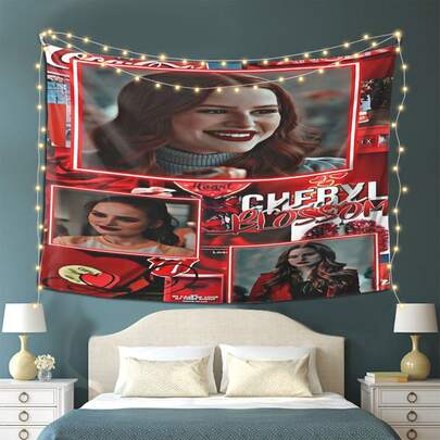 Madelaine Petsch-Themed Tapestry Suitable For Dorm Room Decor, Wrinkle-Resistant Soft Wall Hanging With Iconic Face Print, Horizontal Poster For Photo Backdrops, Birthday Gift For, Bedroom & Living Room Decoration